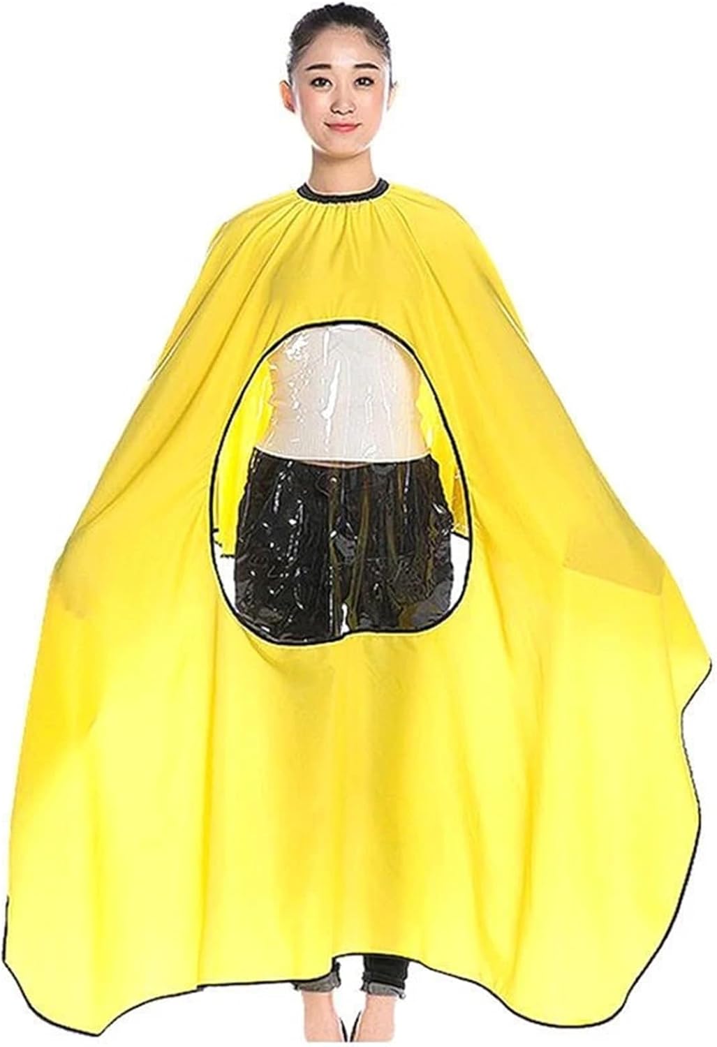 7枚カットクロス美容理容【黄色】 美容室 理容室 光沢のある 散髪用 ケープ